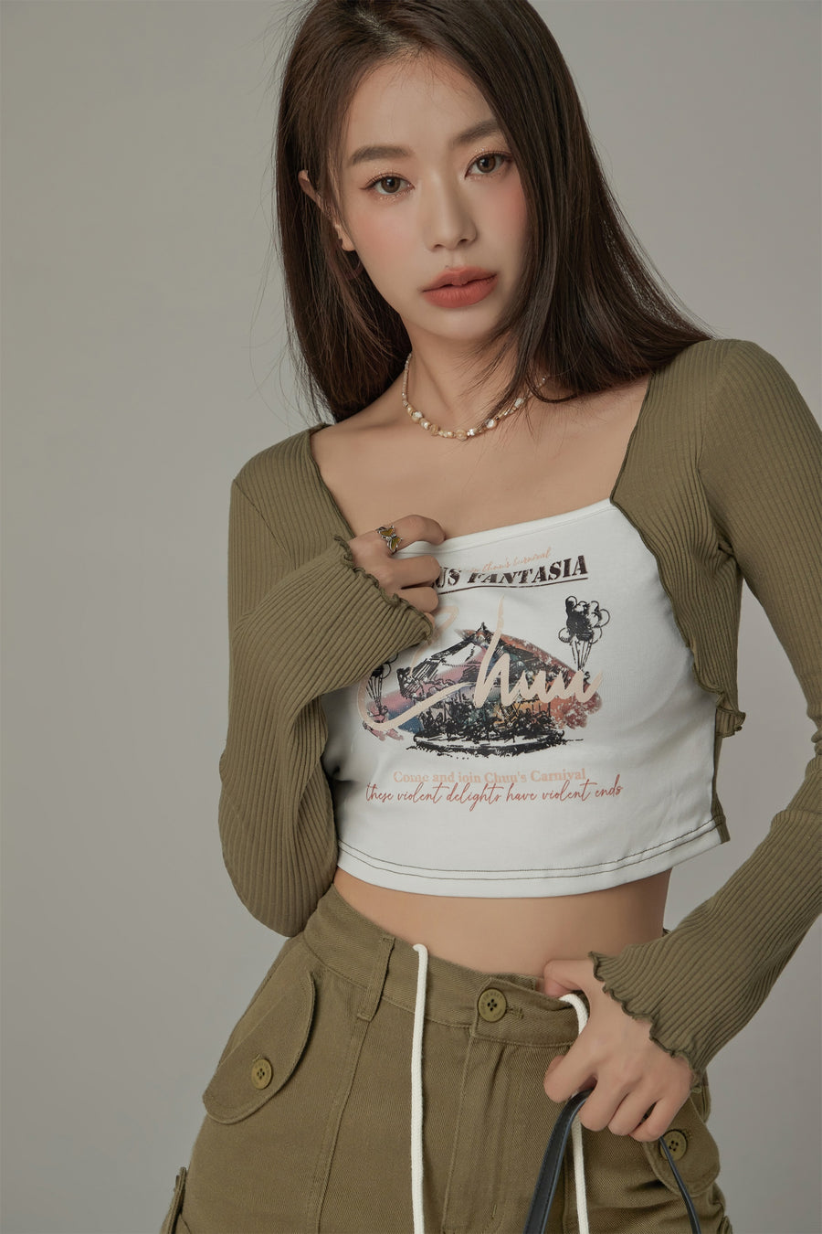 CHUU Chuu Circus Color Cropped T-Shirt