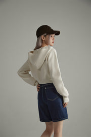 Noe Cropped Knit Hoodie