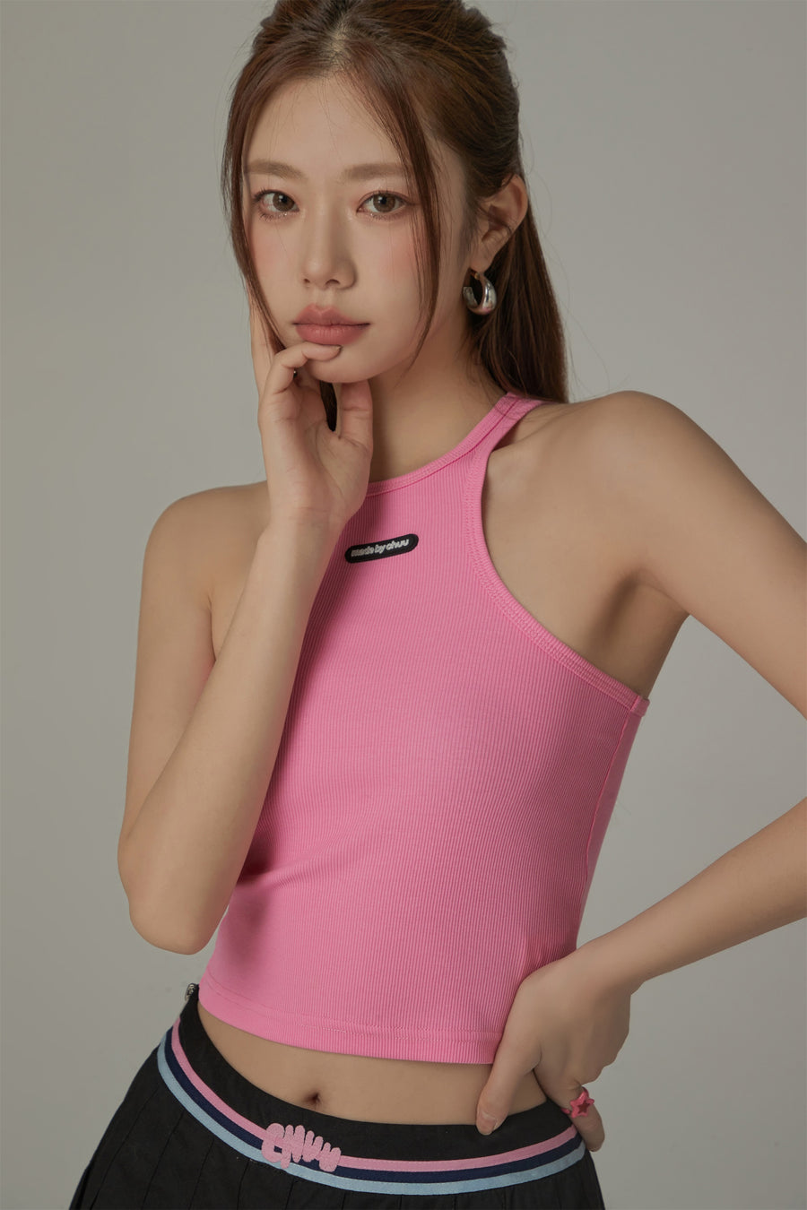 CHUU Slim Ribbed Crop Top