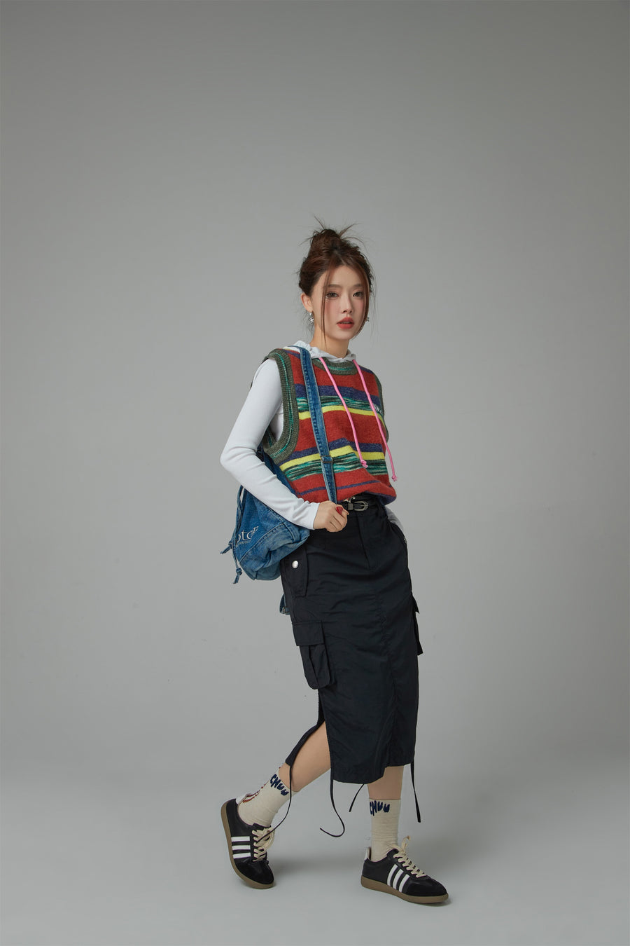 CHUU Cargo A-Line Long Skirt