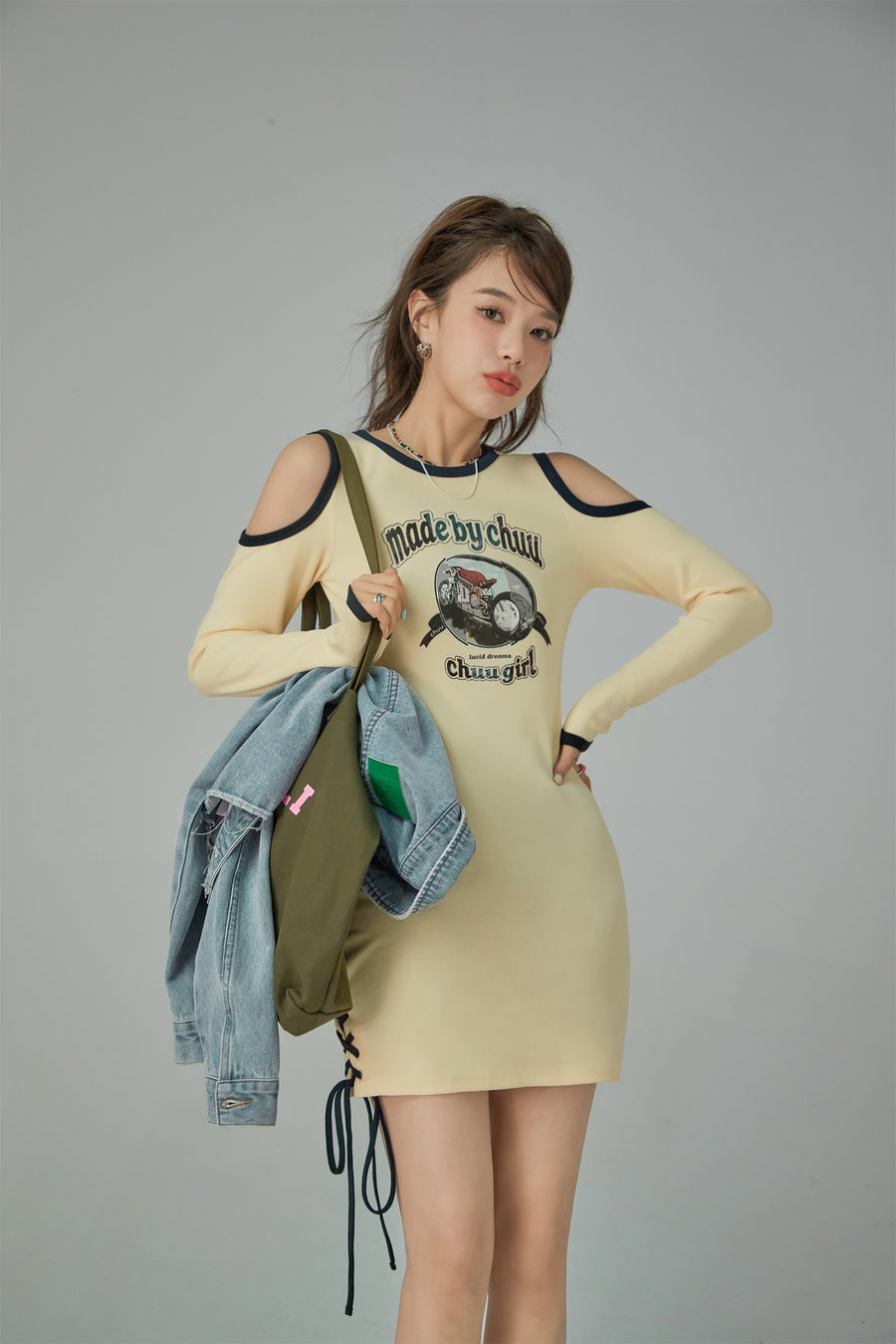 CHUU Off The shoulder Slim Dress