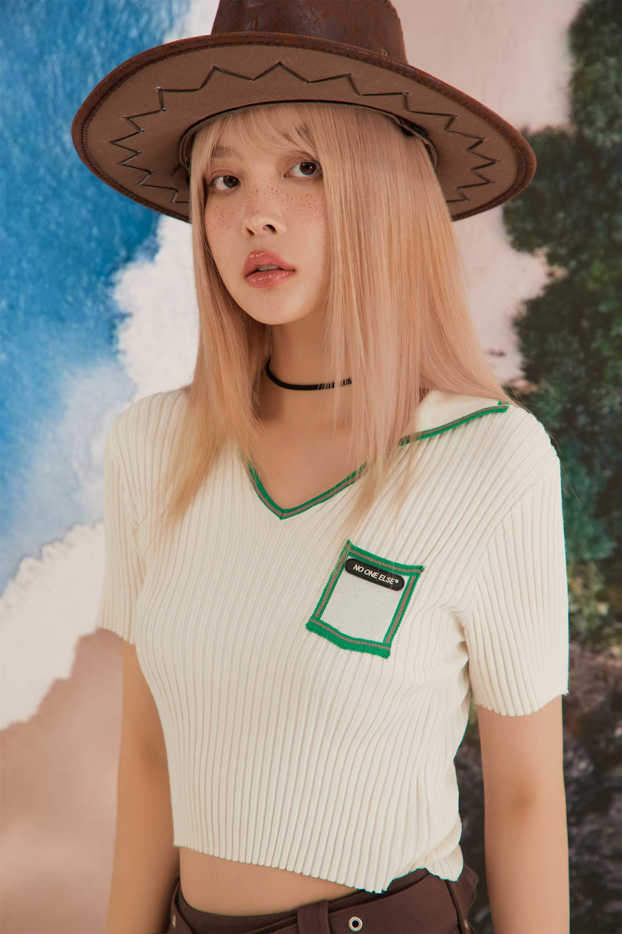 CHUU V-Neck Pocket Knit Top