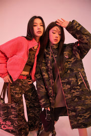 Louder Than A Lion Hot Girl Camouflage Loose-Fit Padded Coat