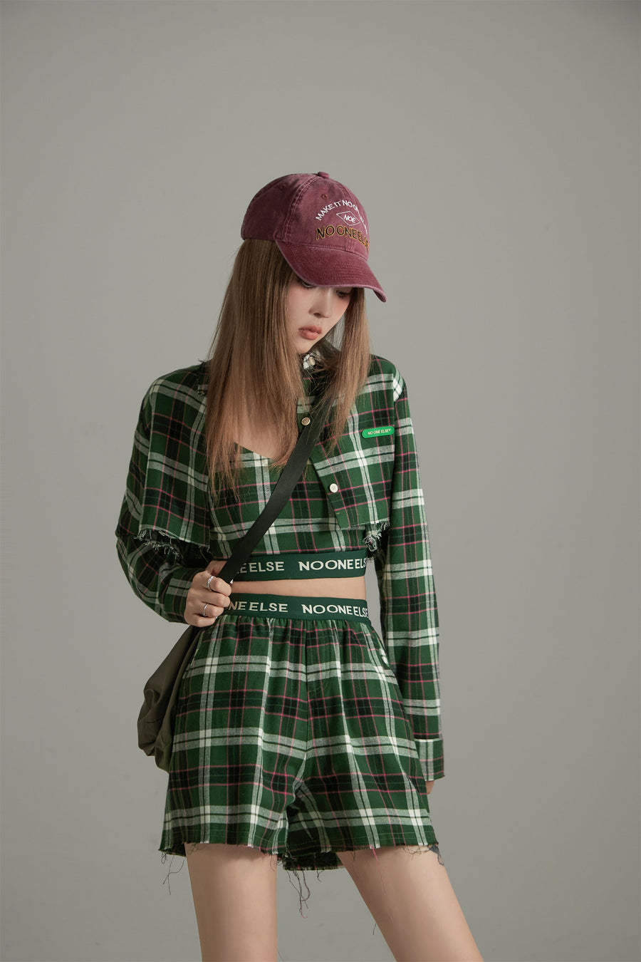 CHUU Scottish Check Crop Cami Top