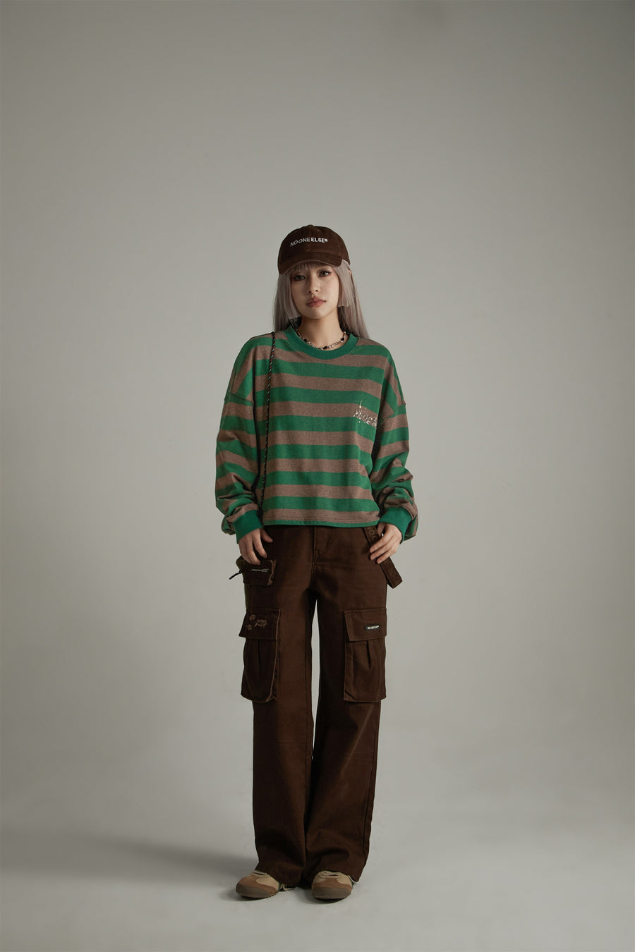 CHUU Stripe Loose Fit Sweatshirt