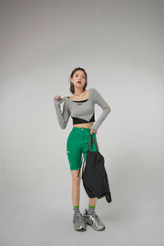 2-Layer Unbalanced Long-Sleeved Top