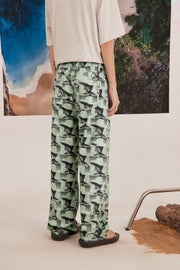 Cowboy Photo Print Straight Pants