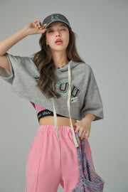 Sporty Chuu Logo Loose Fit Hoodie