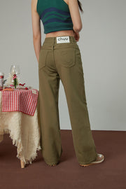 Heart Belt High-Waisted Wide Pants