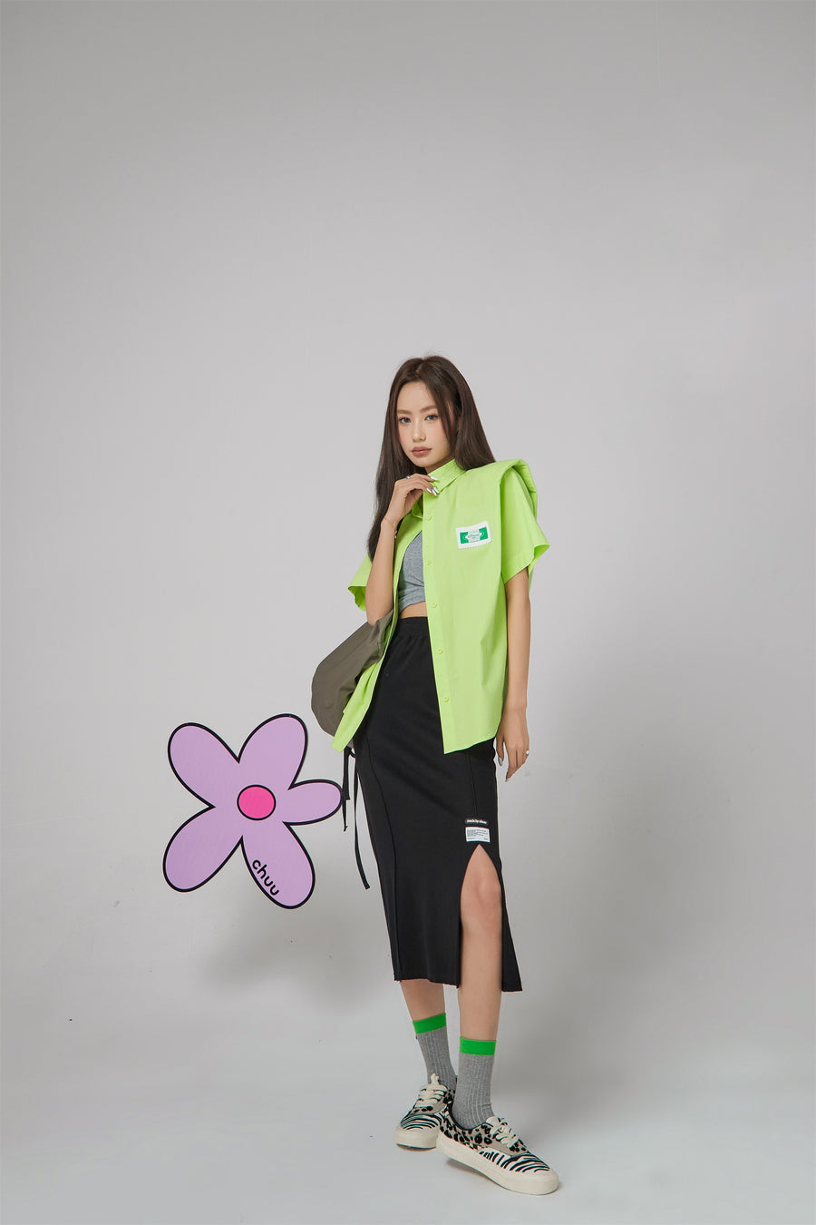 CHUU Shoulder Pad Short Sleeve Shirt