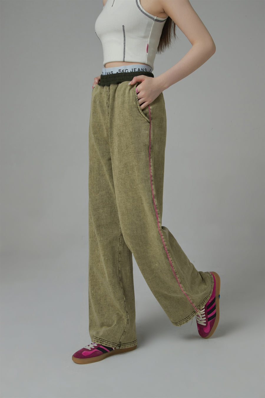 CHUU Vintage Wash Wide Jogger Pants