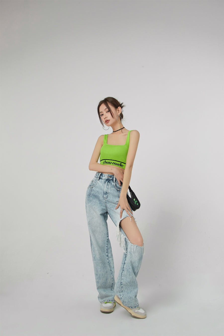 CHUU Chuu Made Ribbed Crop Sleeveless Top