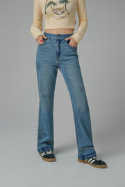 Written Notes Slim Bootcut Denim Jeans