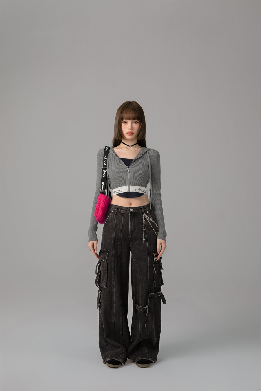 CHUU Downside Wide Denim Cargo Pants