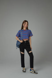 Striped Cropped T-Shirt