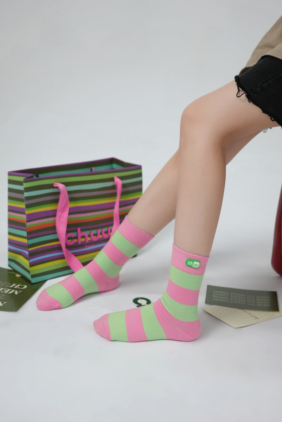 CHUU Taking Control Color Stripe Socks