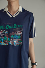 Noe Printed Town Open Collar T-Shirt