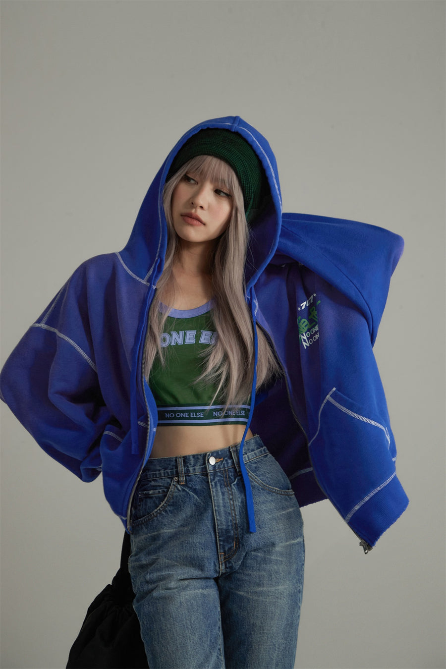 CHUU Gradient Pocket Loose Hoodie