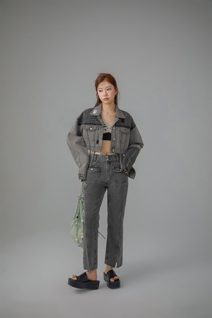 CHUU Slit Bootcut Denim Jeans