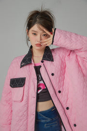 Blazing Cherry Heart Quilted Jacket