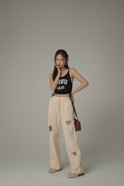 String Color Matching Line Sleeveless Top