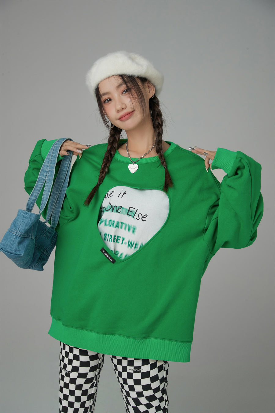 CHUU Show Me Your Heart Cutout Sweatshirt