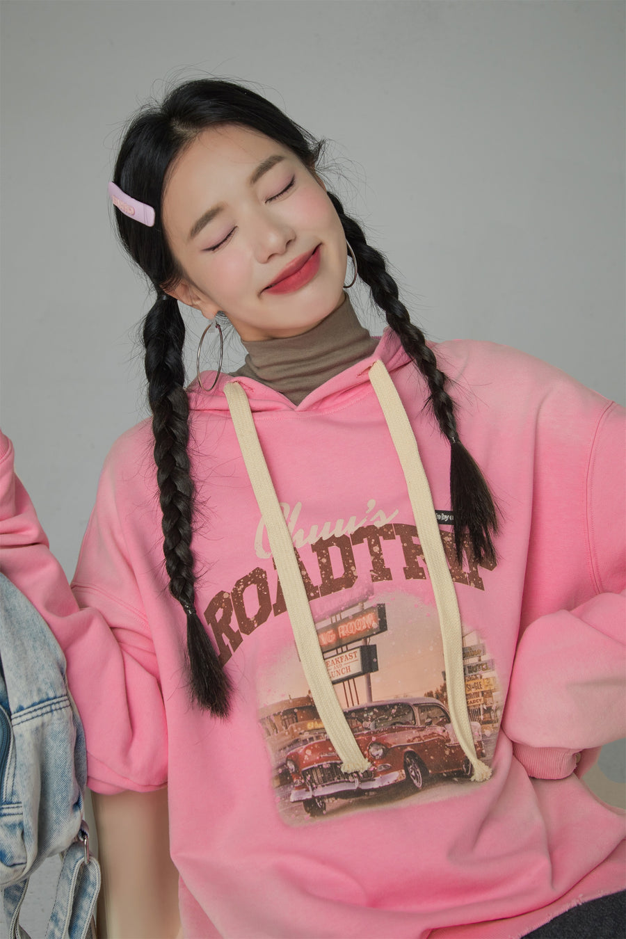 CHUU Road Trip Printed Loose Fit Hoodie