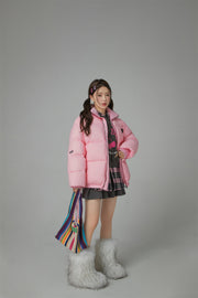 Duck Down High Neck Padded Coat