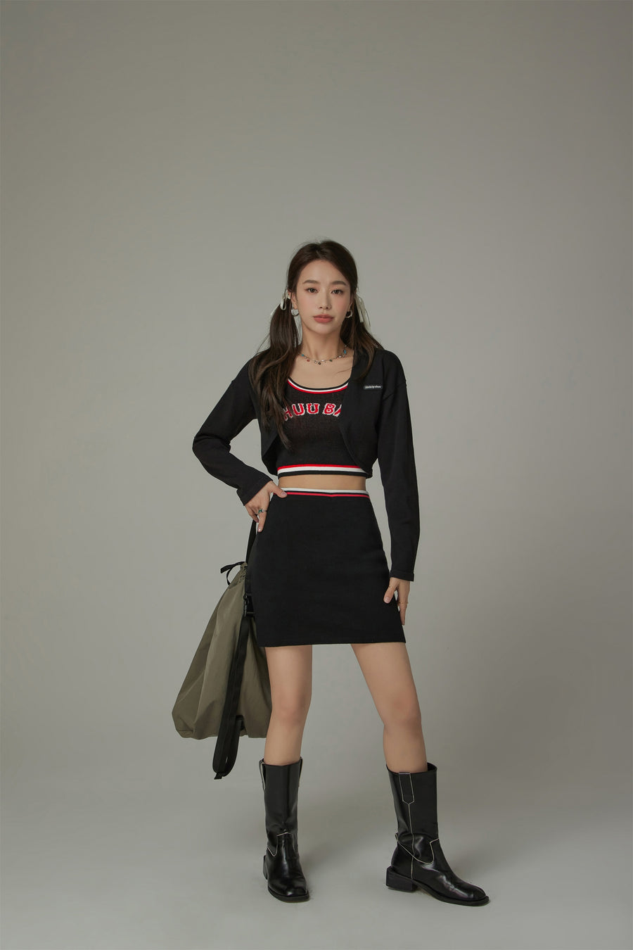 CHUU Line Color Sleeveless Crop Top