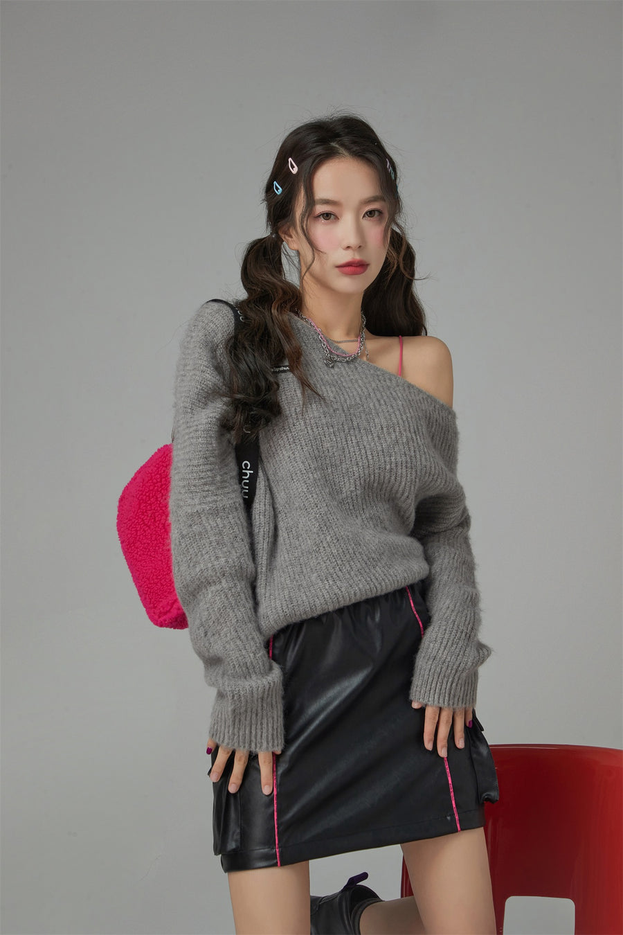 CHUU Wind And Sky Off The Shoulder Ribbed Top