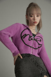 Lettering Knit Hoodie