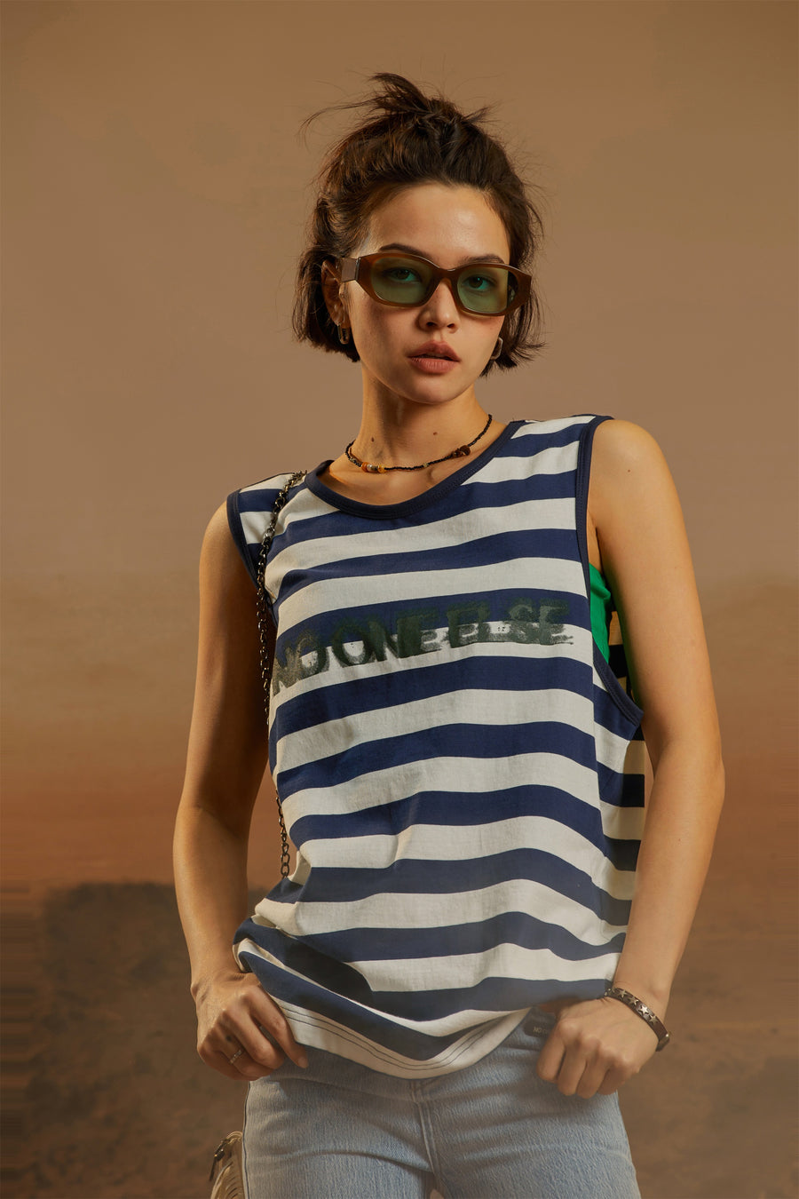 CHUU Striped Boxy T-Shirt