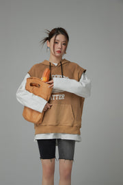 Size Doesnt Matter Cotton Sleeveless Hoodie