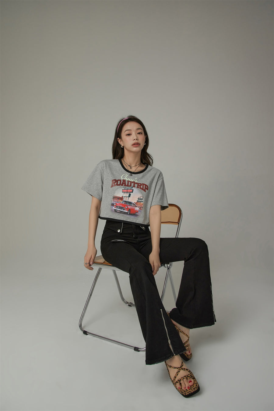 CHUU Road Trip Cropped T-Shirt