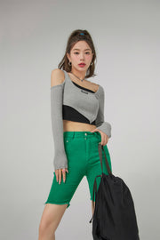 2-Layer Unbalanced Long-Sleeved Top