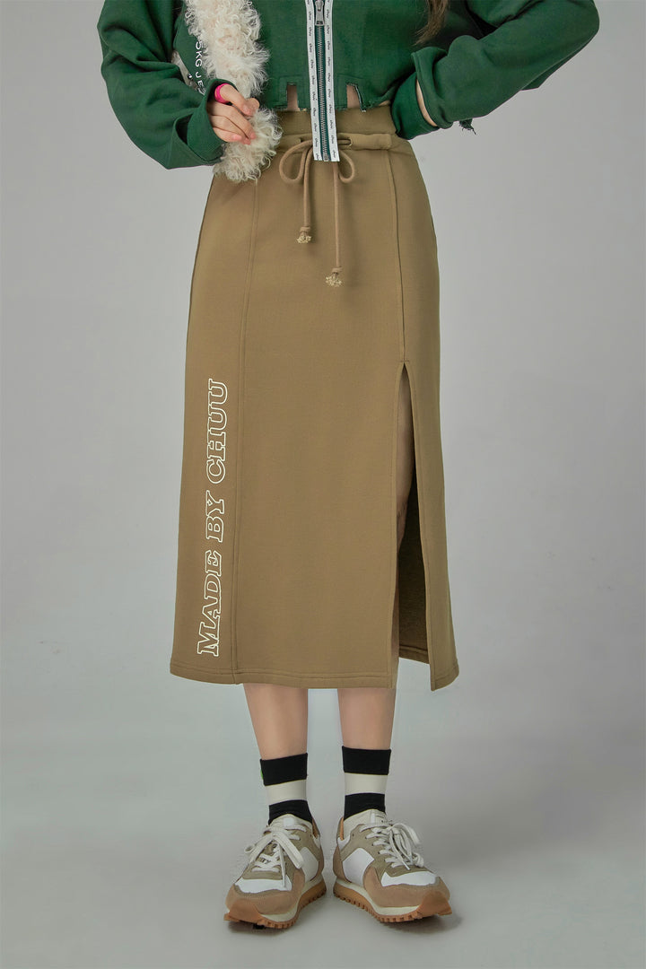 Front Slit Sport Midi Skirt