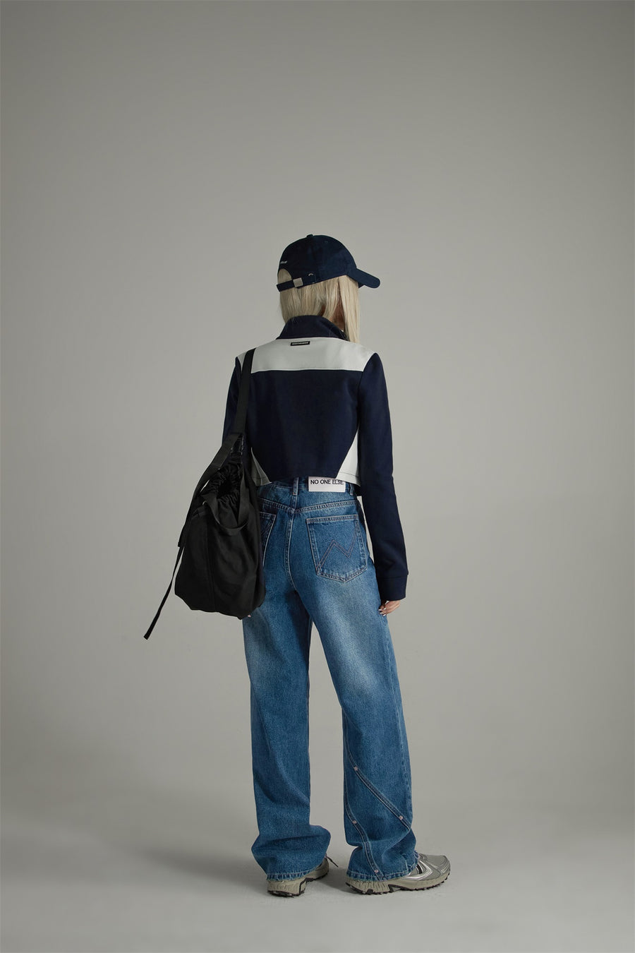 CHUU Knee Pocket Washed Wide Straight Jeans