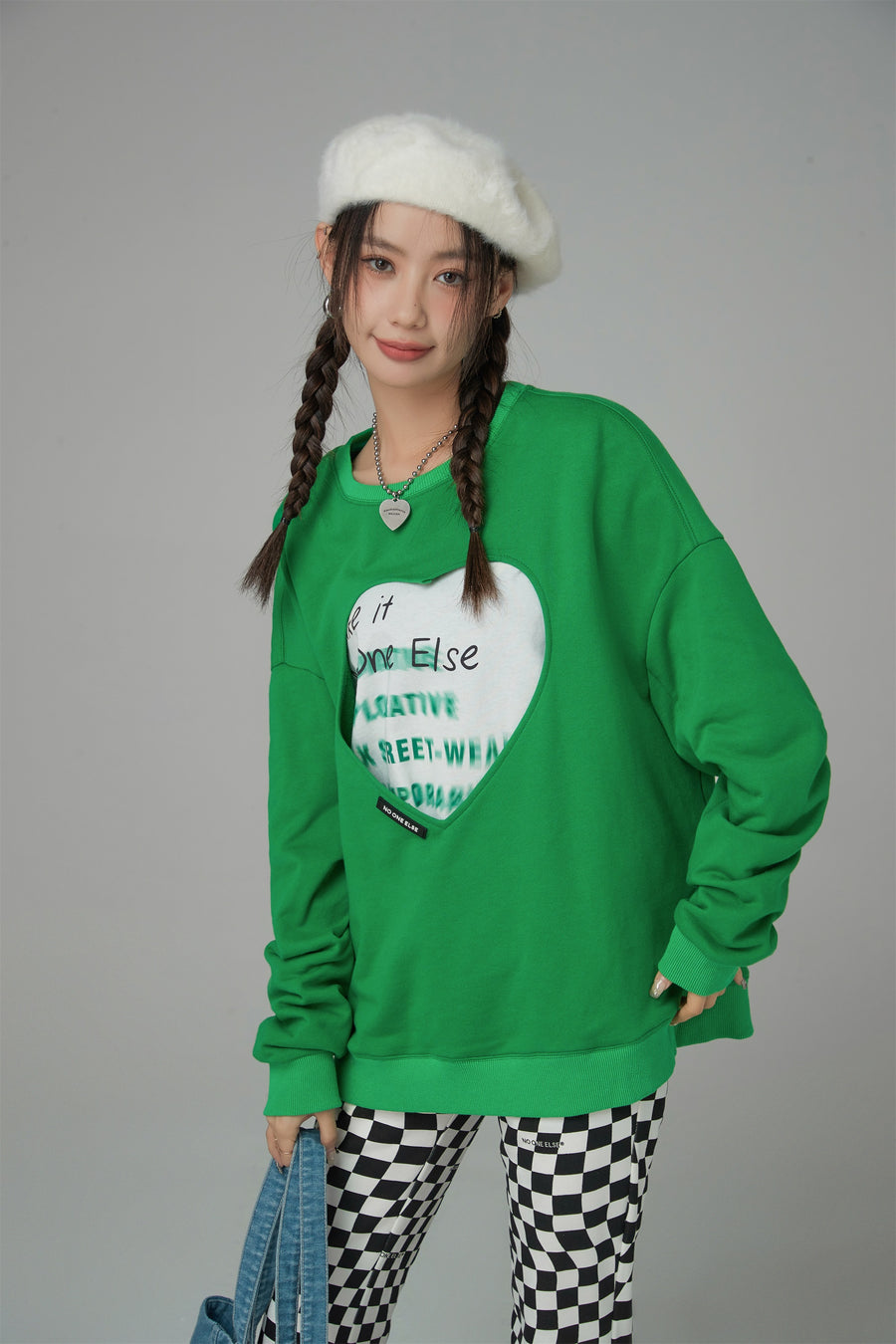 CHUU Show Me Your Heart Cutout Sweatshirt