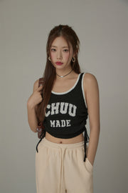 String Color Matching Line Sleeveless Top