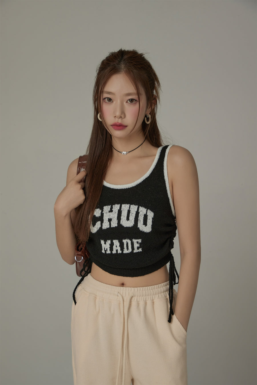 CHUU String Color Matching Line Sleeveless Top