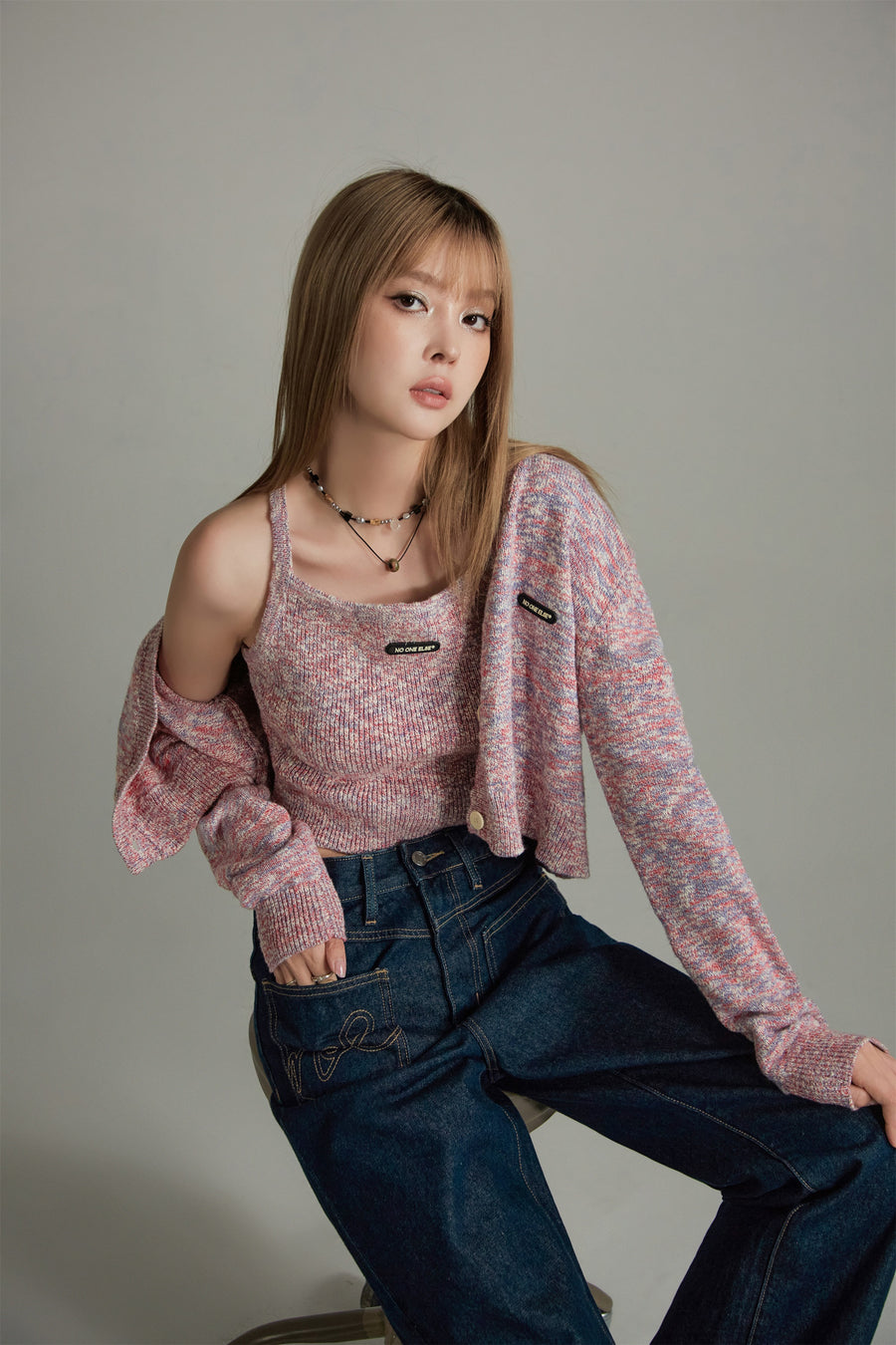 CHUU Colorful V-Neck Knit Cardigan