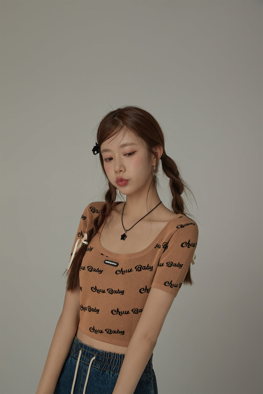 CHUU Chuu Baby Cropped Knit Top