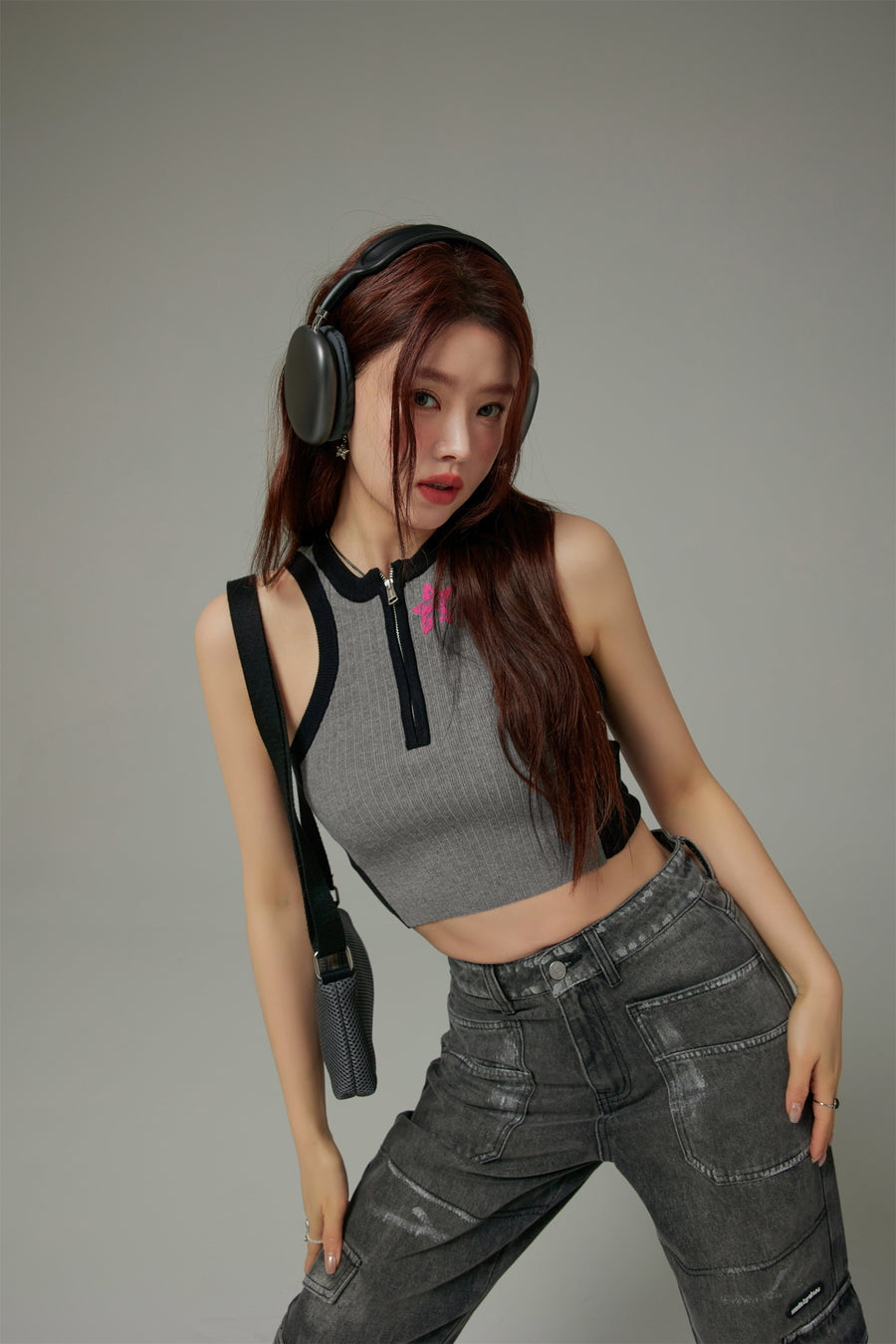 CHUU Break It Down Ribbed Sleeveless Top