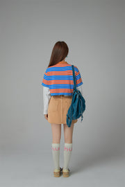 Only Upwards Color Stripe Crop T-Shirt