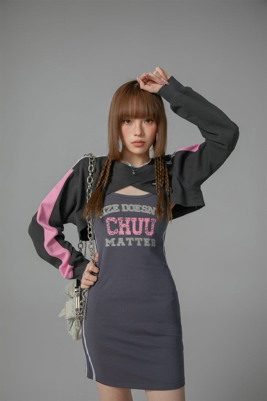 CHUU Diagonal Bolero Sweatshirt