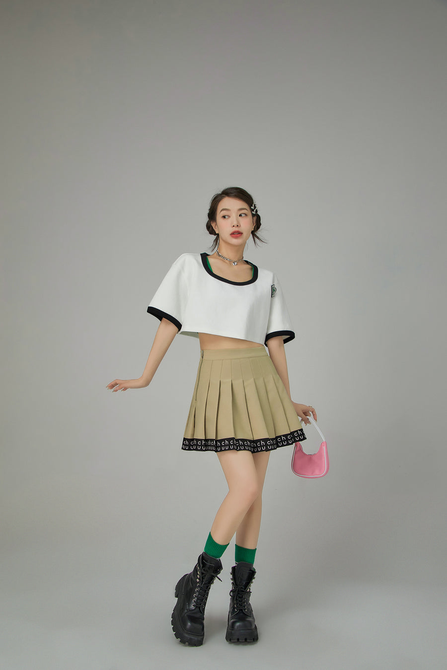 CHUU Hem Band Mini Tennis Pleated Skirt