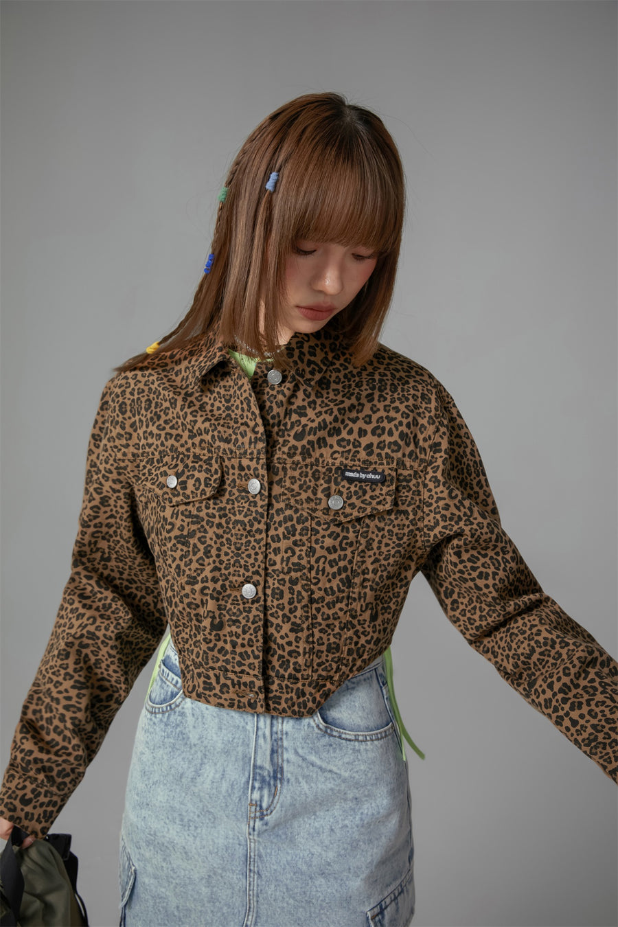 CHUU Leopard Cropped Jacket