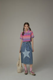 Star Denim Overall Skirt