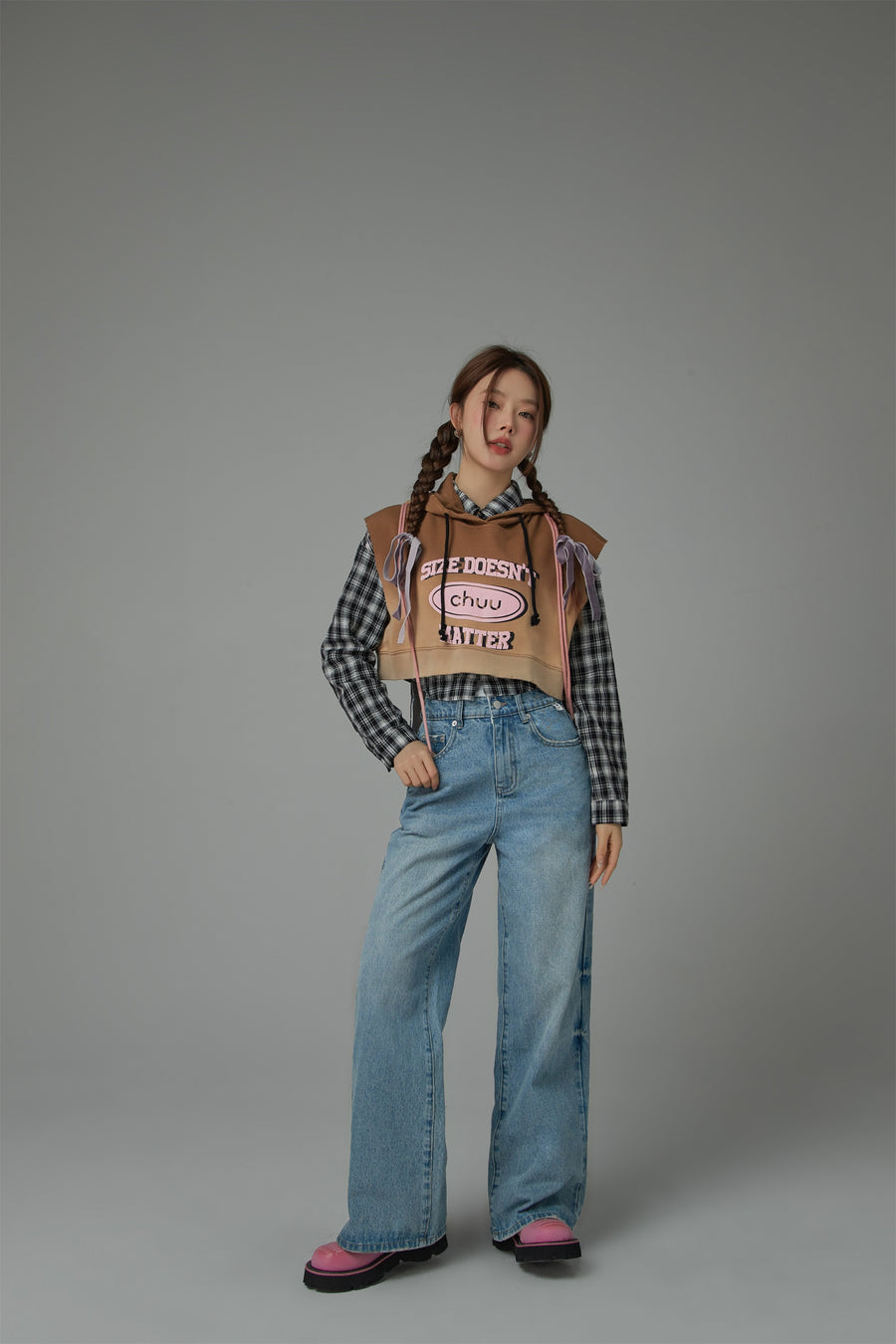 CHUU Size Doesnt Matter Gradient Hooded Vest