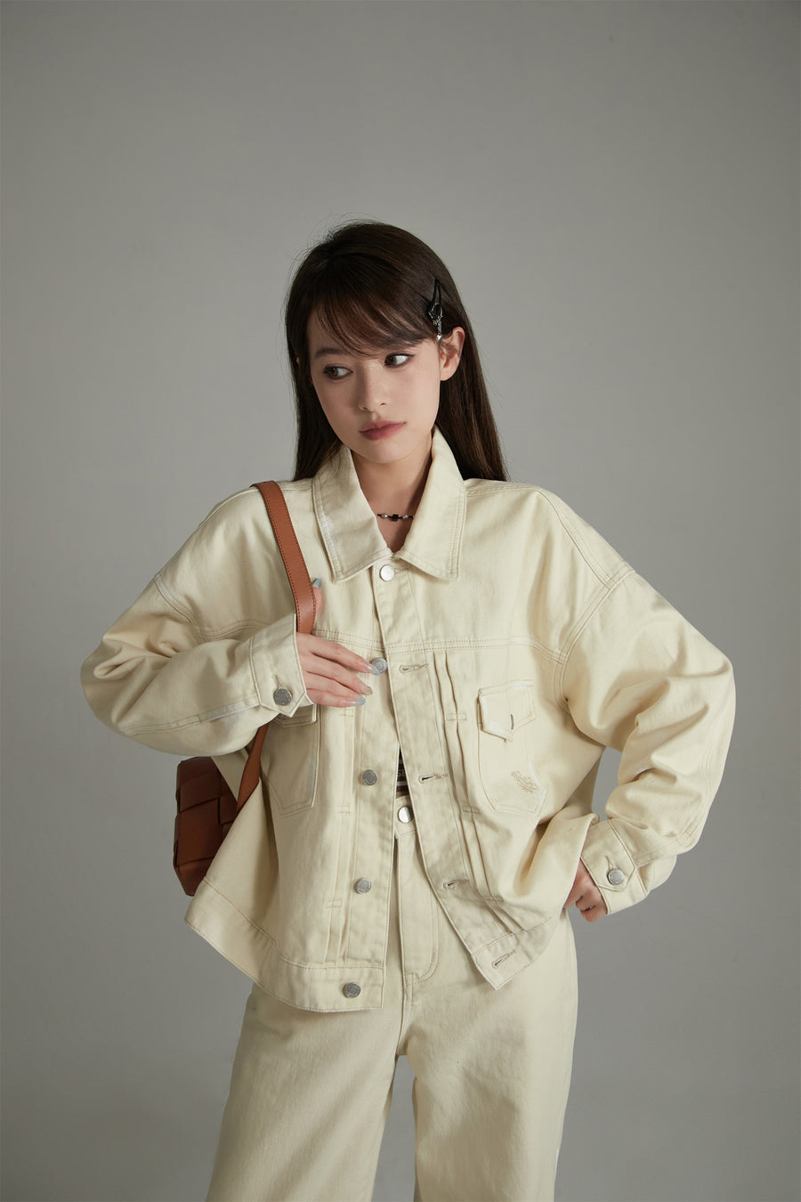 CHUU Simple Denim Outer Jacket